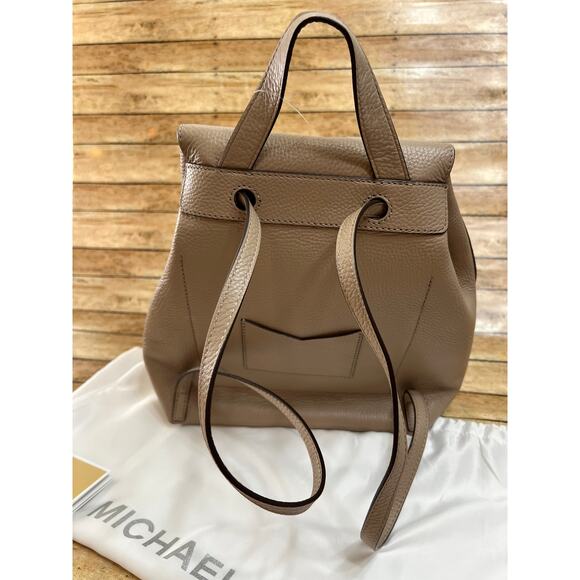 Michael Kors Junie Medium Pebbled Leather Backpack Truffle 30T8TX5B2L NWT